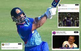 "Bought this monster at base price" - KKR fans erupt as Ajinkya Rahane plays blistering 98-run knock in SMAT 2024 semi-final