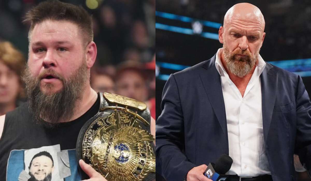 Kevin Owens (L) and Triple H (R). Photo credit: [Kevin Owens