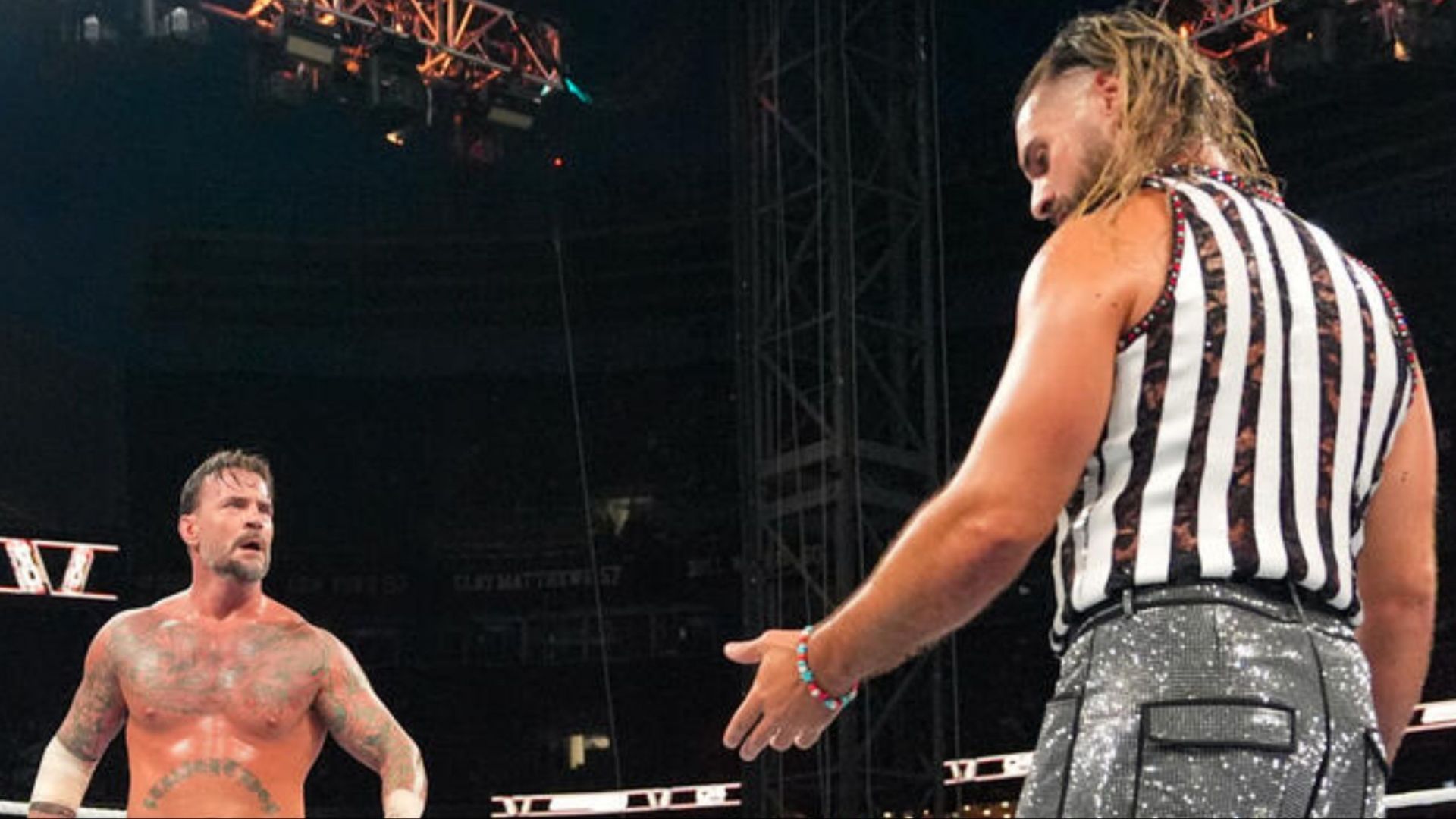 CM Punk and Seth Rollins at SummerSlam (Photo credit: WWE.com)