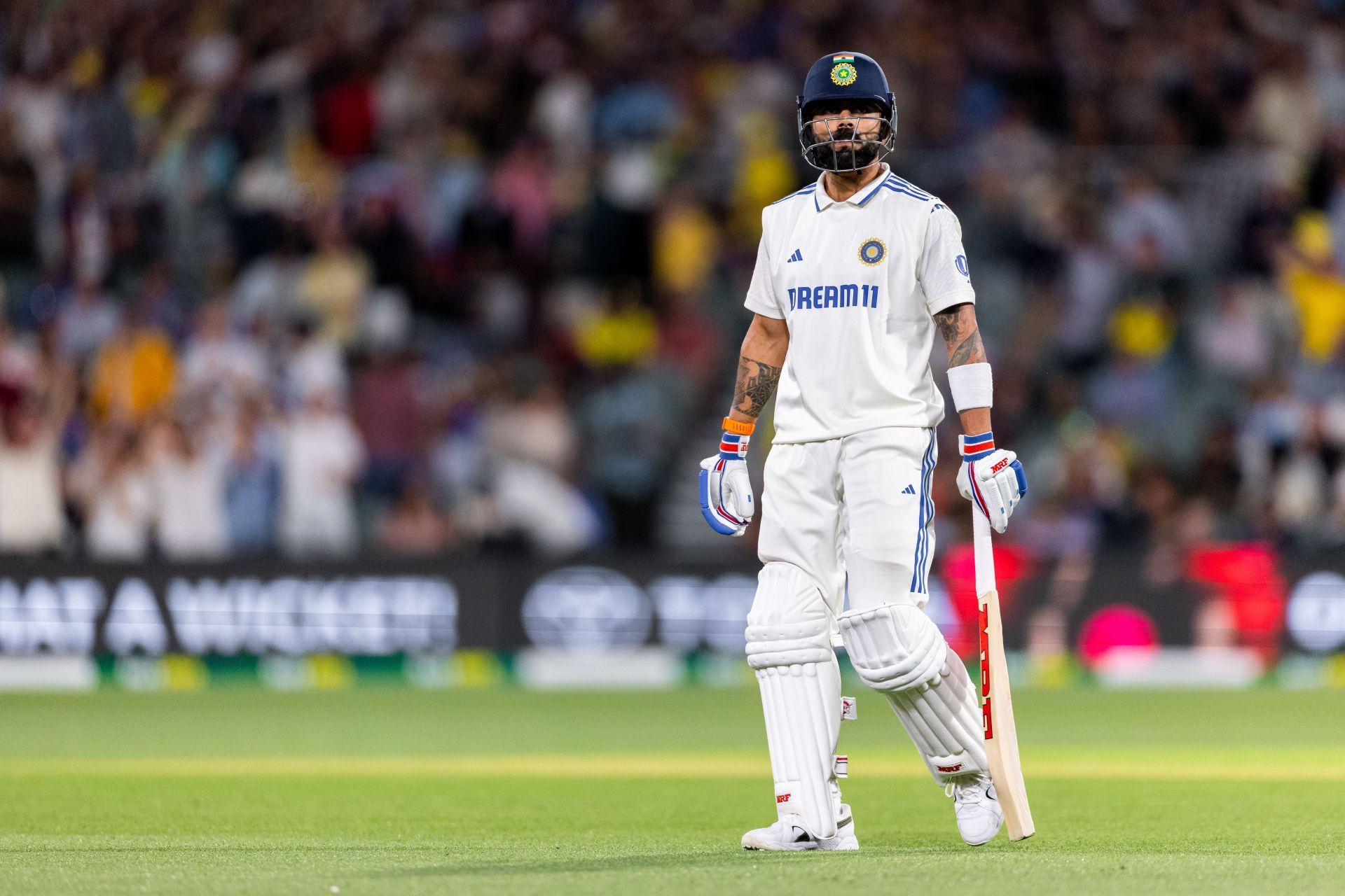 Virat Kohli was dismissed for seven and 11 in his two innings in Adelaide. [P/C: Getty]