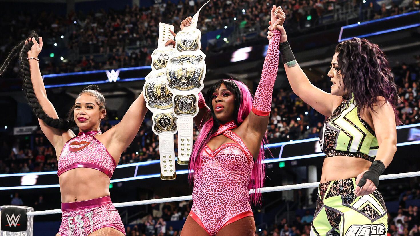 Bianca Belair, Naomi and Bayley picked up the win [Image credits: WWE.com]