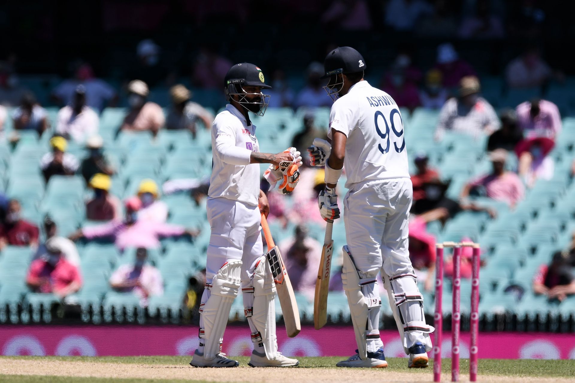 The spin bowling duo complemented each other with the willow as well. (Image Credits: Getty Images)