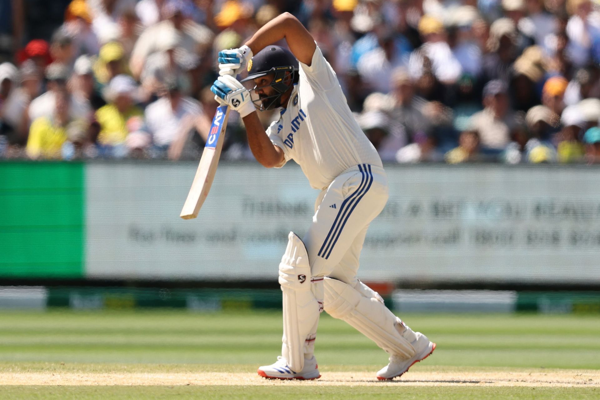 Rohit Sharma was largely untroubled before he lost his wicket. [P/C: Getty]