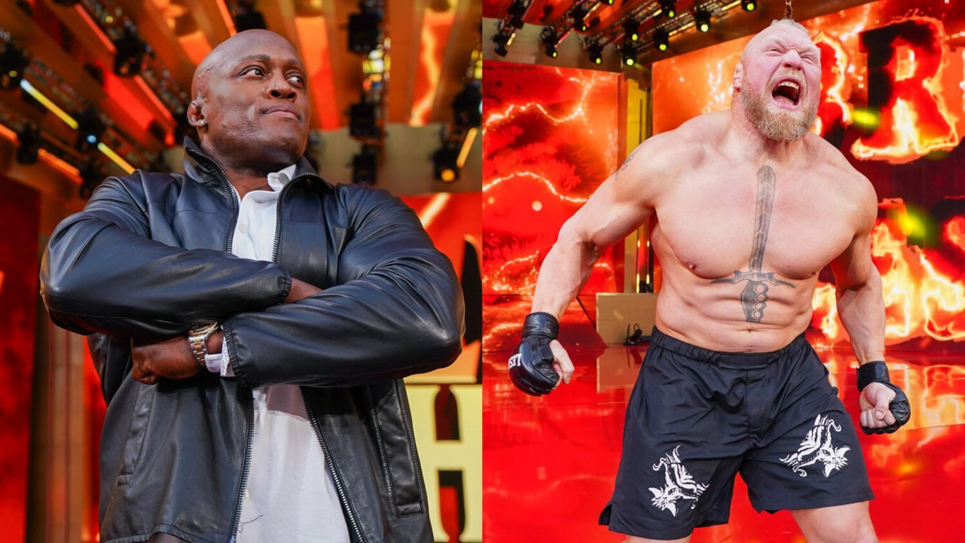 Bobby Lashley and Brock Lesnar at WrestleMania 39! [Image credits: WWE.com]