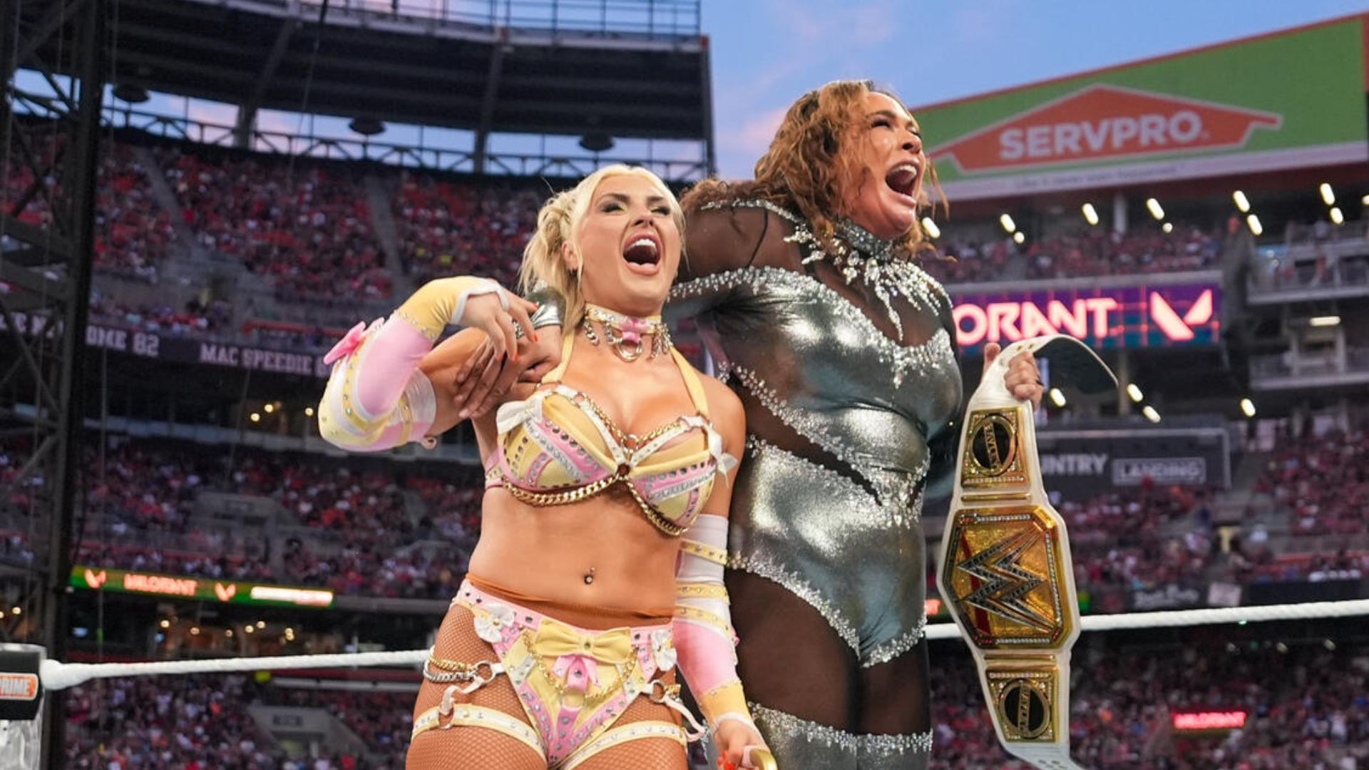 Tiffany Stratton and Nia Jax at SummerSlam! [Image credit: WWE.com]