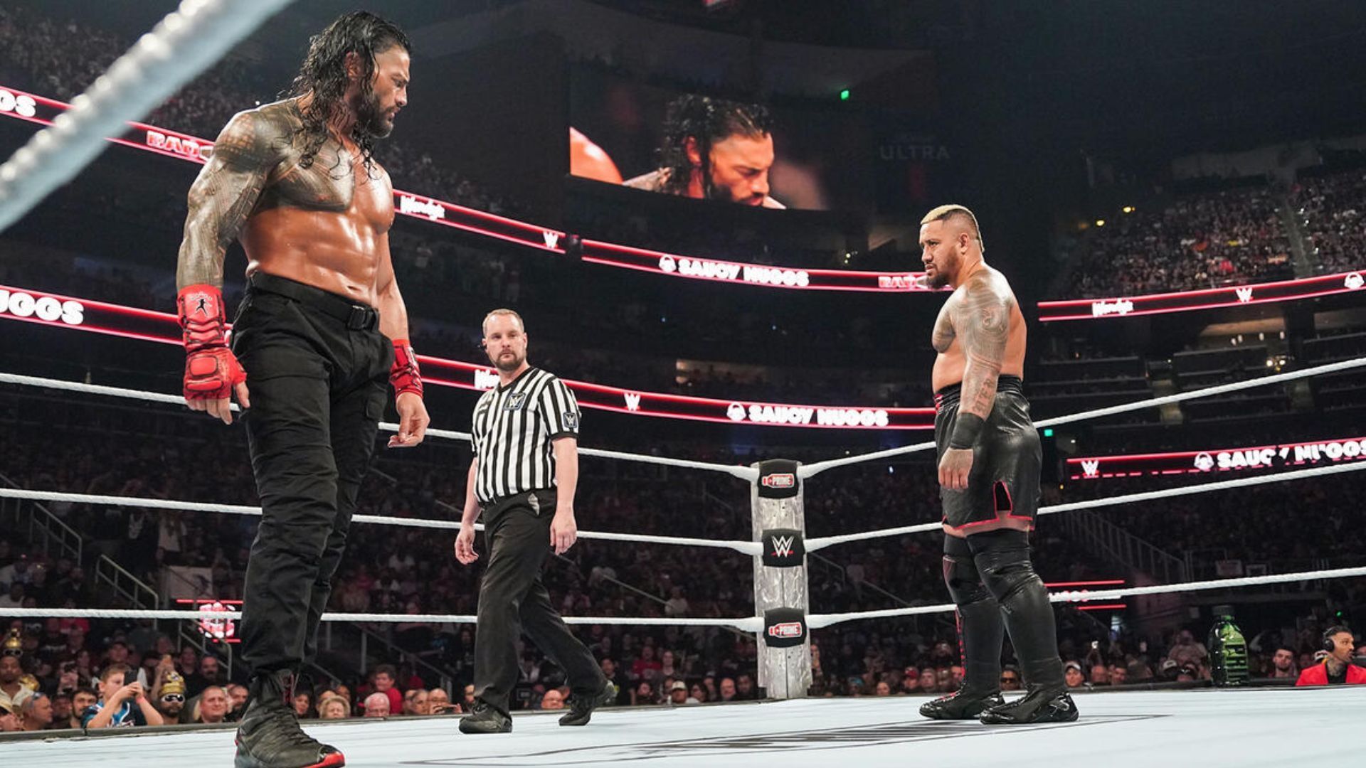 Roman Reigns and Solo Sikoa at Bad Blood 2024 [Image via wwe.com]