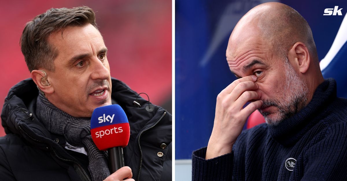 Gary Neville and Manchester City manager Pep Guardiola 