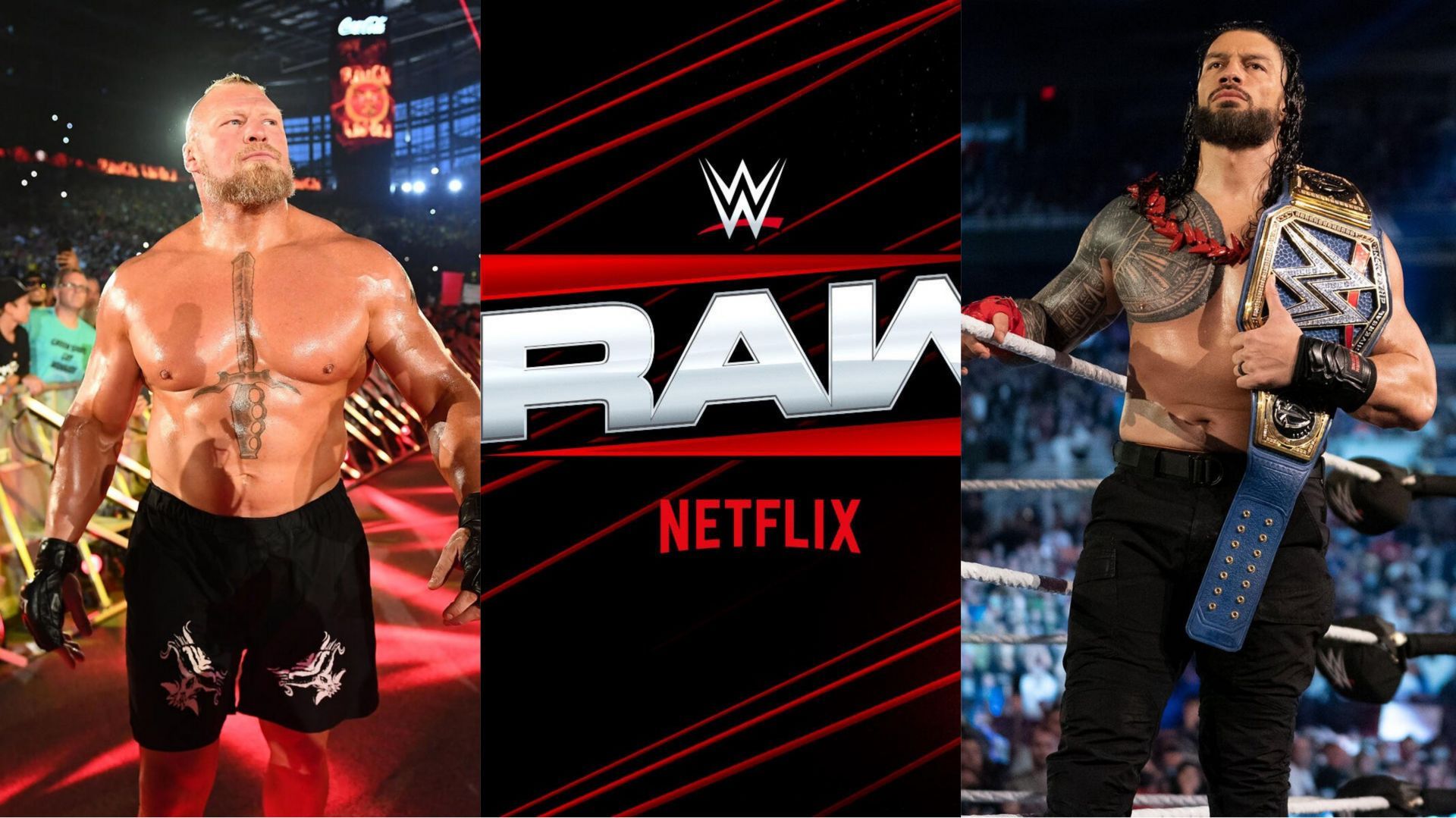 WWE, Raw Netflix Premiere, Brock Lesnar, Roman Reigns, The Rock, 