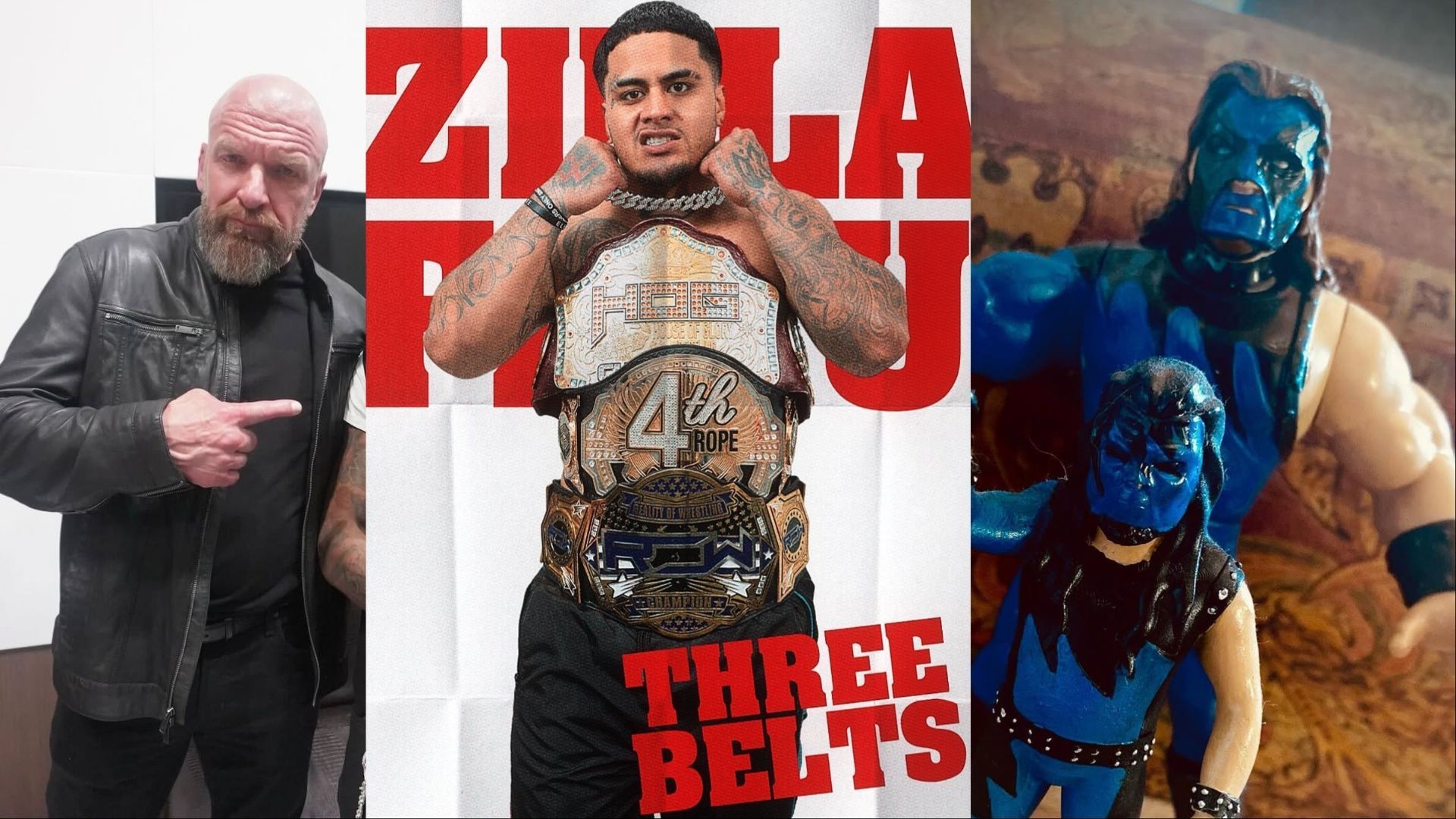 Will Zilla Fatu and Blue Kane join WWE ID? [Images via Triple H, Blue Kane, and Zilla Fatu