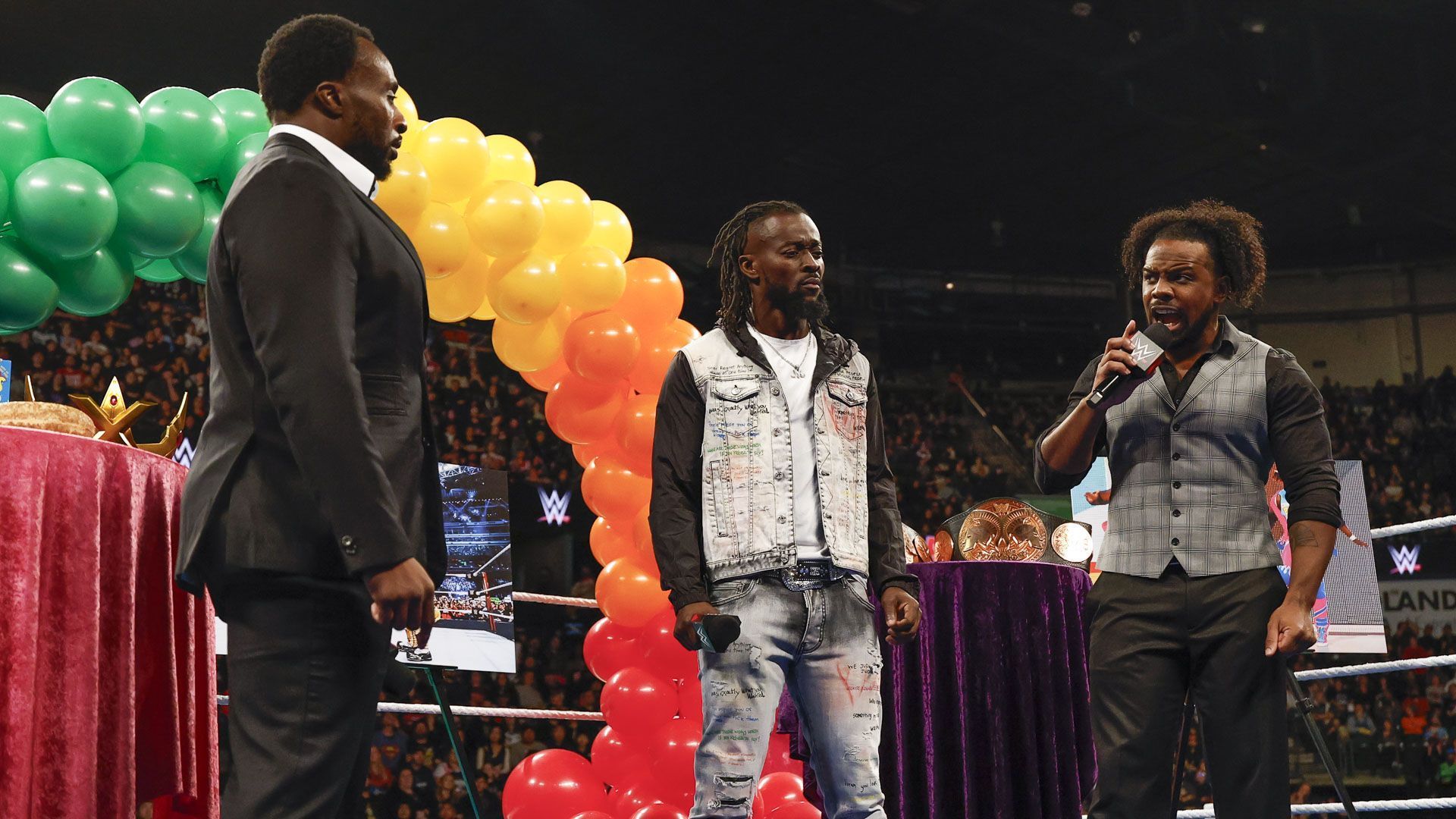 Members of The New Day on WWE RAW