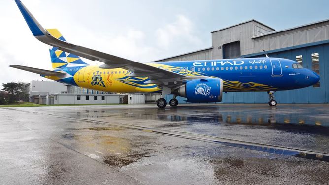 [Watch] First CSK-themed airplane takes off from Abu Dhabi to Chennai