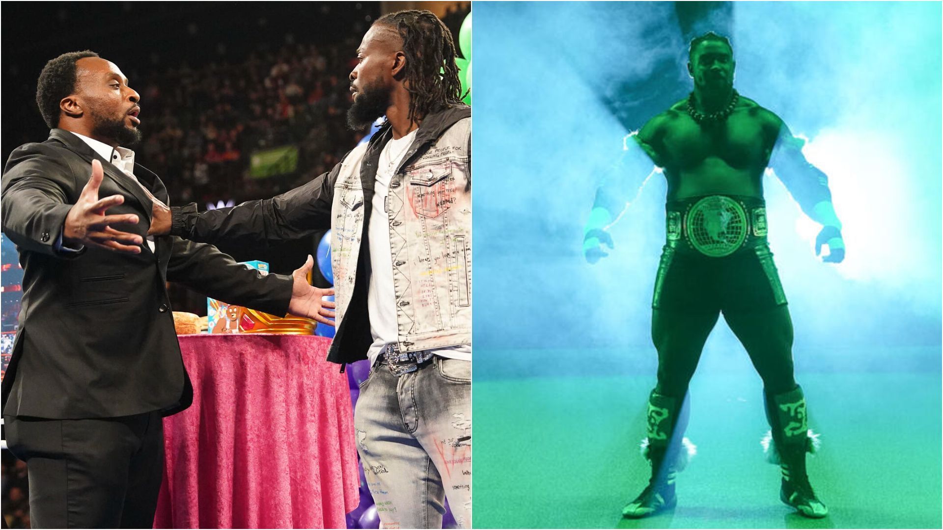 After an emotional tenth anniversary celebration, Big E is seemingly out of The New Day [Images from WWE.com]