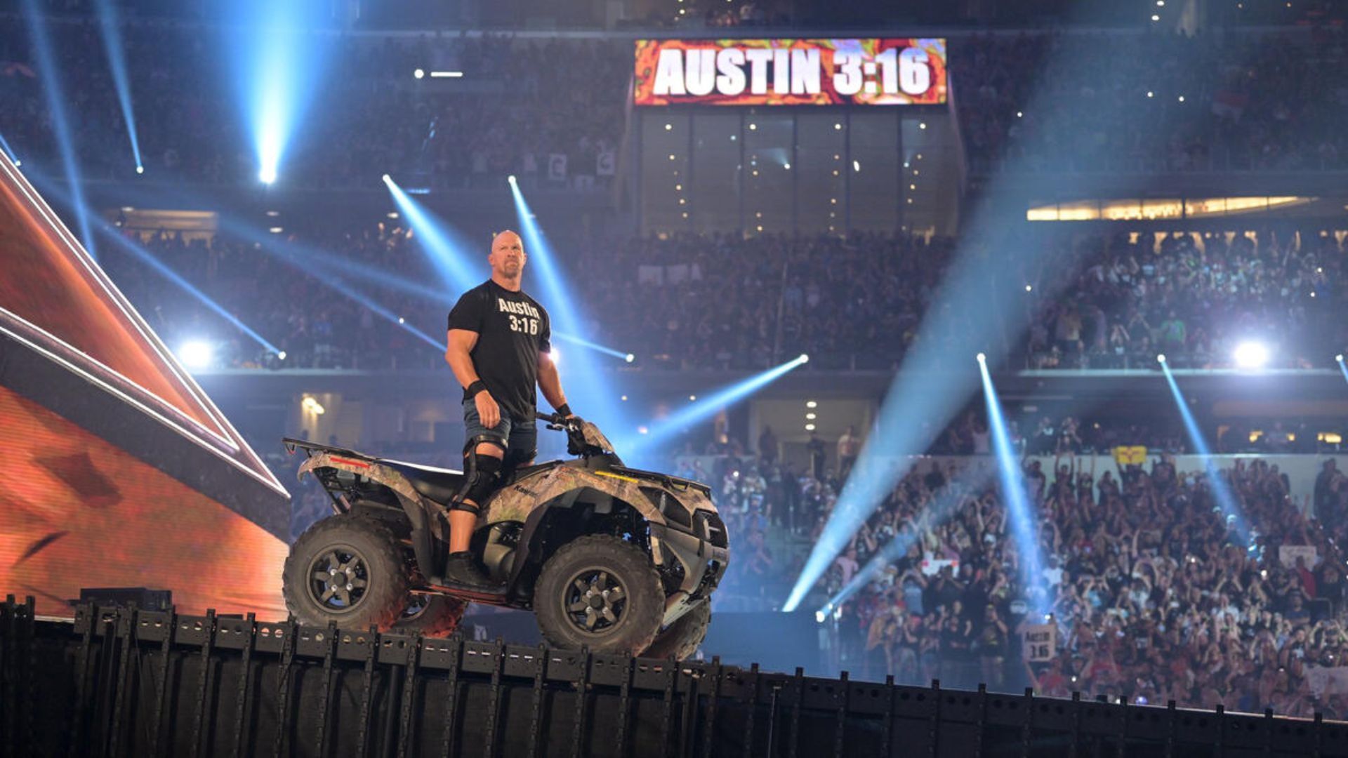 Stone Cold Steve Austin clicked during WrestleMania 38 [Image via wwe.com]