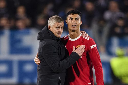 L to R: Ole Gunnar Solksjaer and Cristiano Ronaldo - Source: Getty