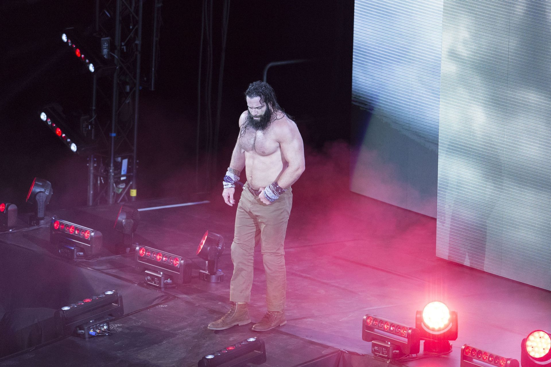 Elias walks out at a WWE Live Show [Source: Getty]