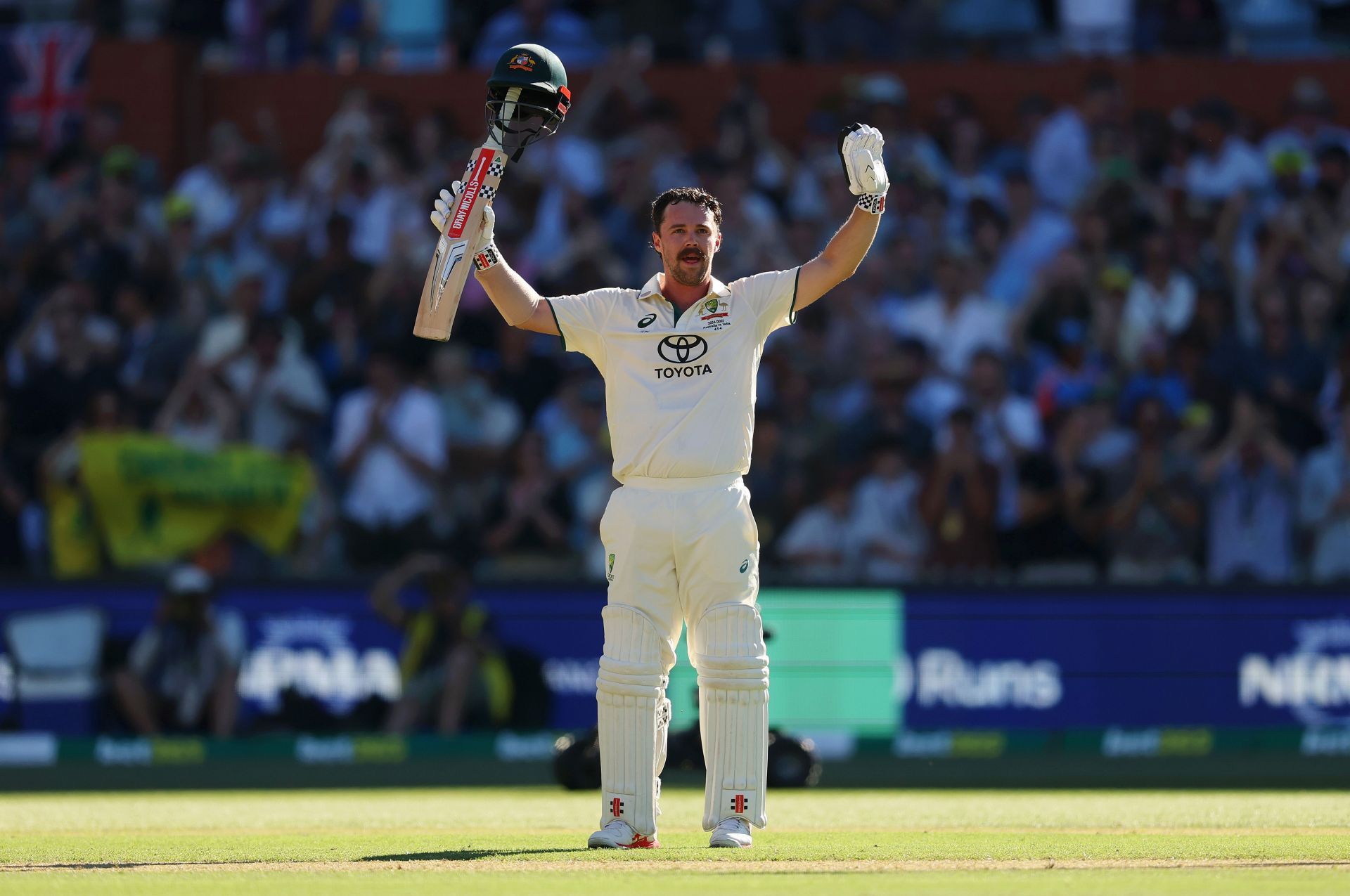 Travis Head scored his third hundred at the Adelaide Oval, which is his home venue [Source: Getty]