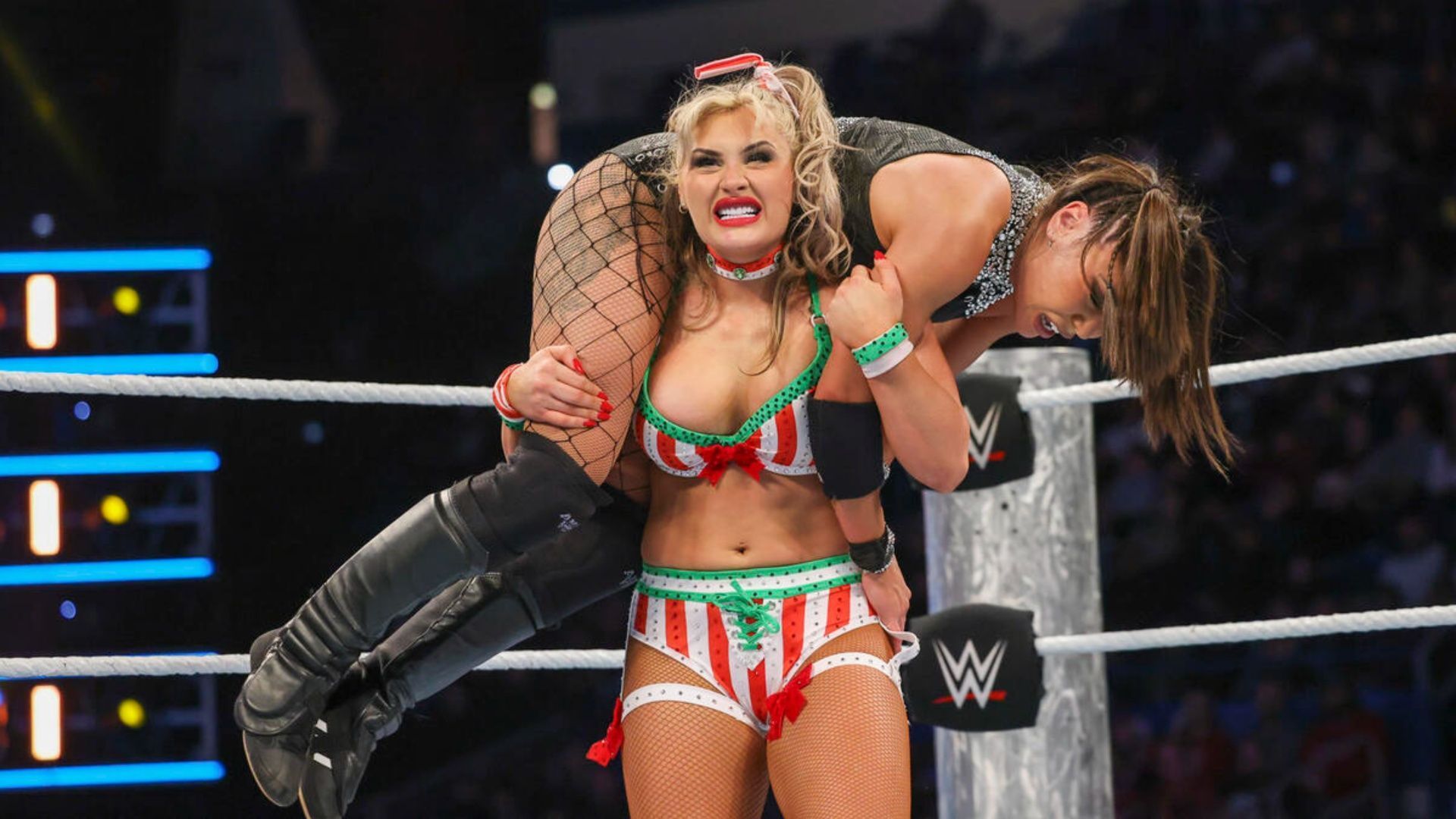 Tiffany Stratton in action on WWE SmackDown (Image via WWE.com).