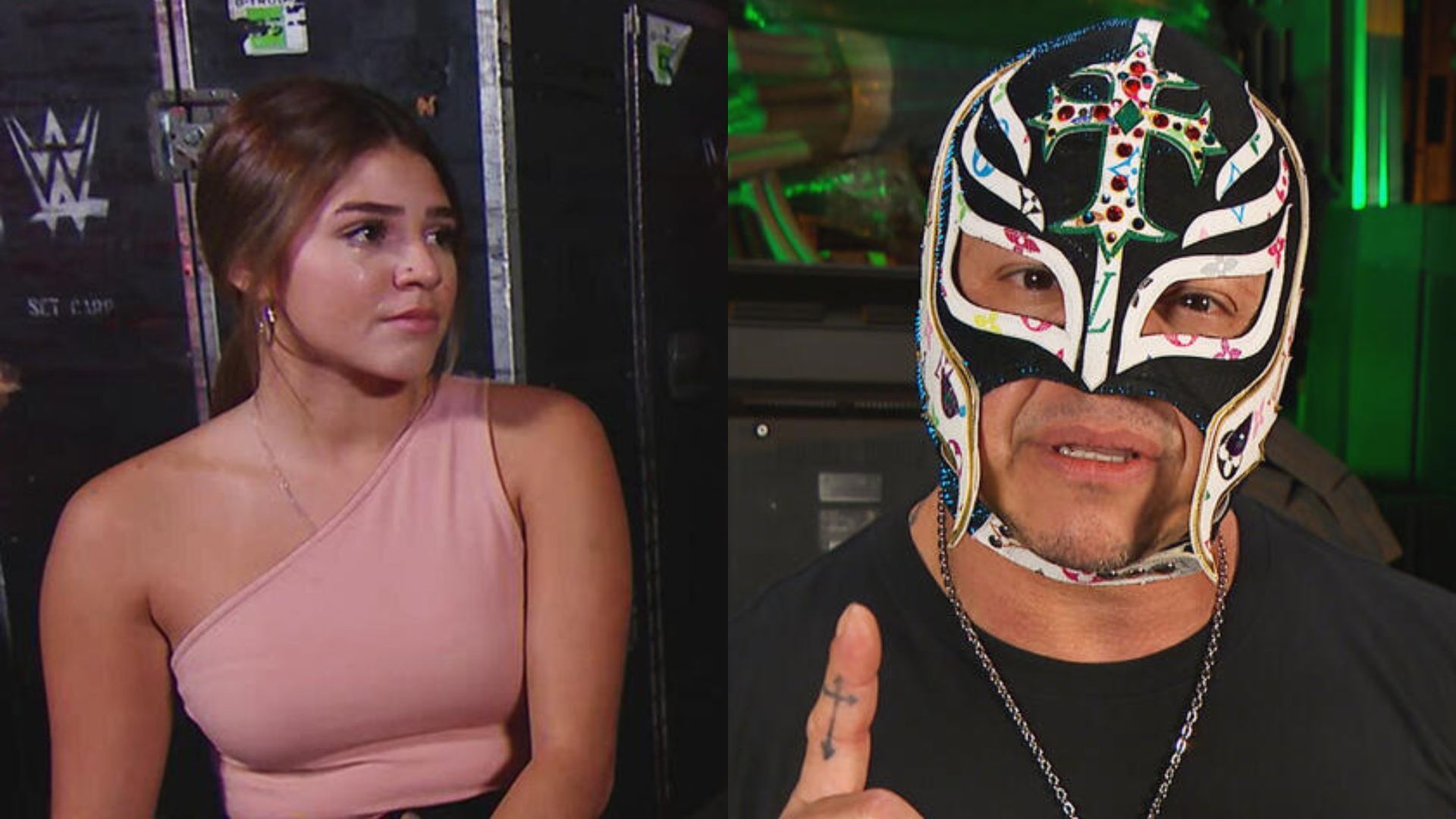 Aalyah Mysterio on the left and Rey Mysterio on the right (Image Credits: WWE.com)