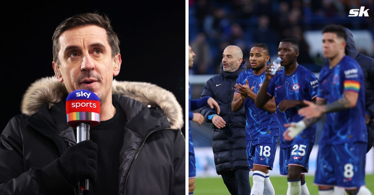 Gary Neville highlights reason why he won&rsquo;t include Chelsea in title race despite being level with Arsenal (Source: Images from Getty)