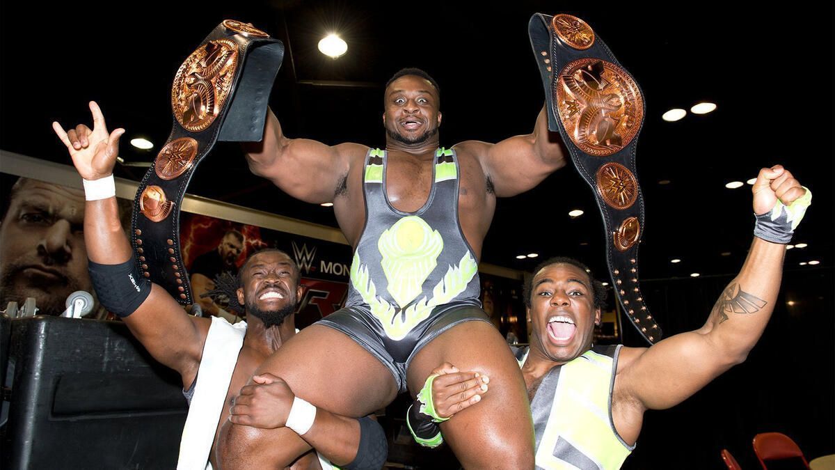 Big E with his teammates from The New Day (Picture courtesy: WWE.com)