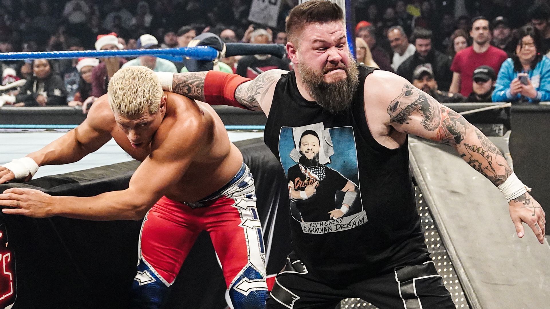 Kevin Owens is in trouble (image via WWE)