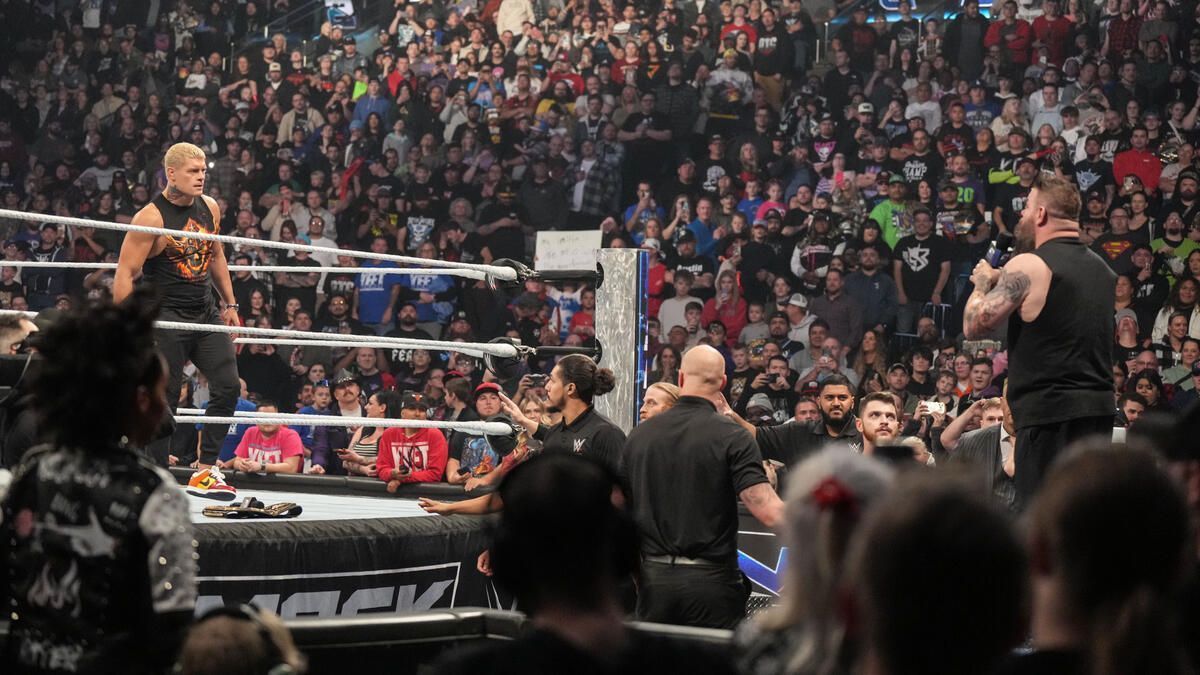 Cody Rhodes and Kevin Owens on SmackDown (Photo credit: WWE.com)