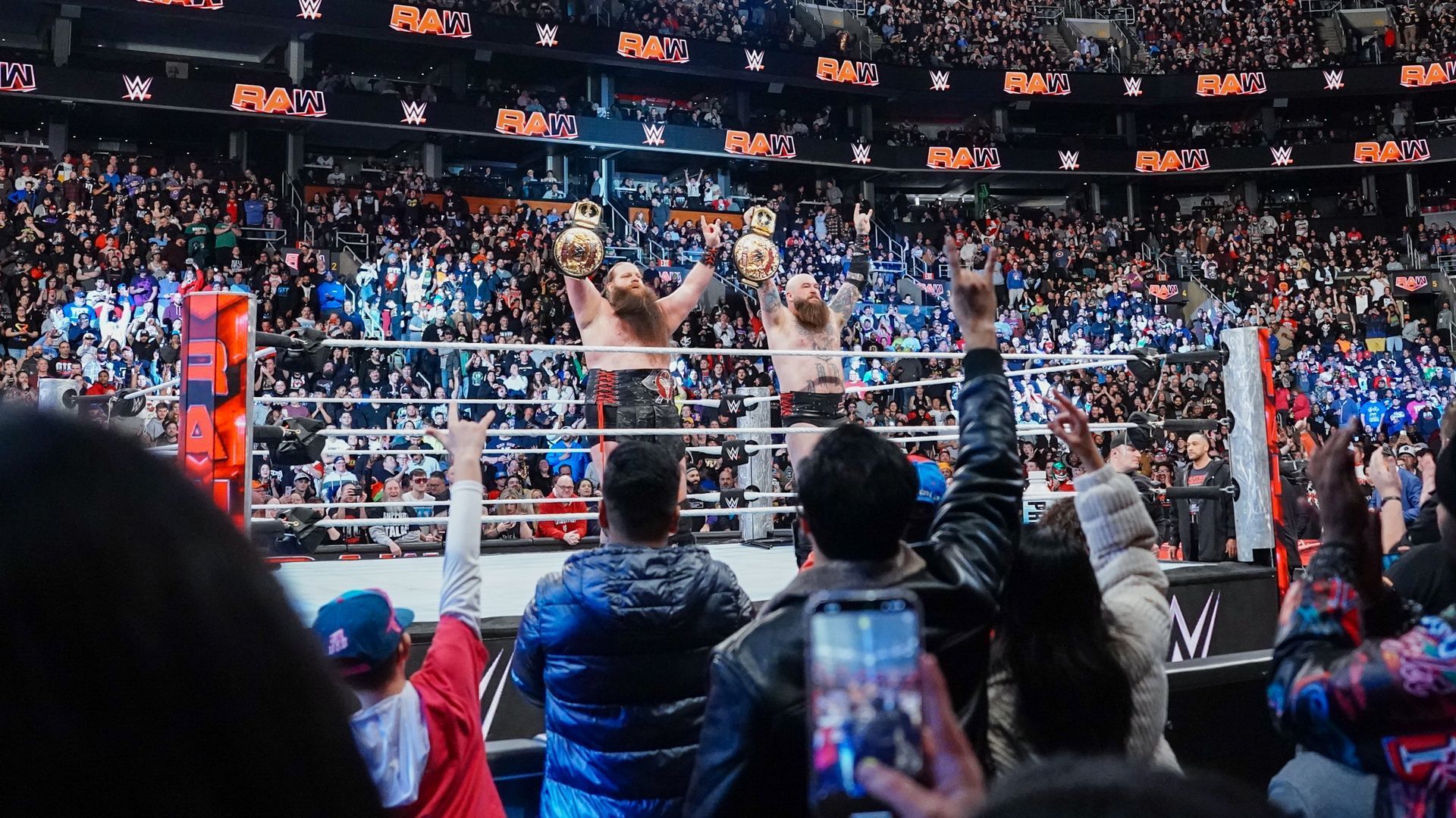 The War Raiders celebrate on WWE RAW