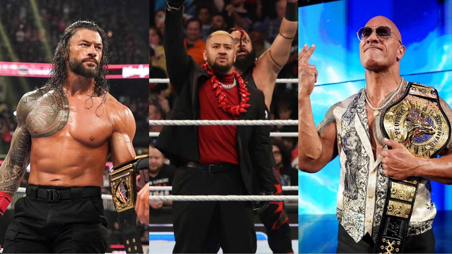 WWE, Roman Reigns, Solo Sikoa, The Rock, 