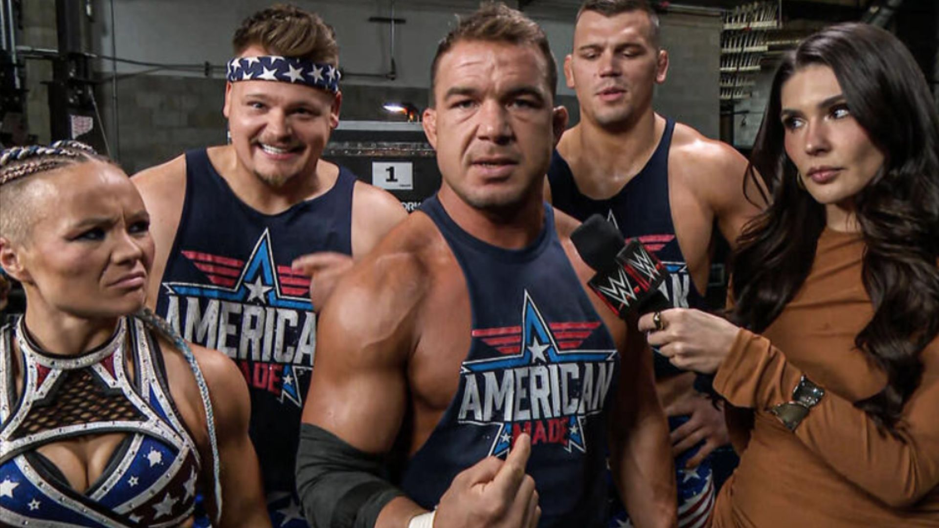 American Made during a backstage interview (Picture Courtesy: WWE.com)