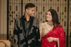 [In Pictures] Suryakumar Yadav's wife cutely replies to their Manish Malhotra photoshoot