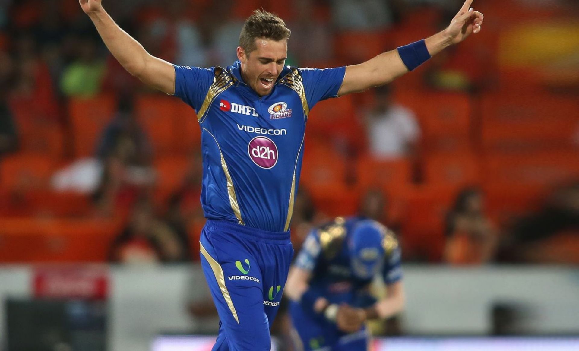 Tim Southee in Mumbai Indians jersey. 