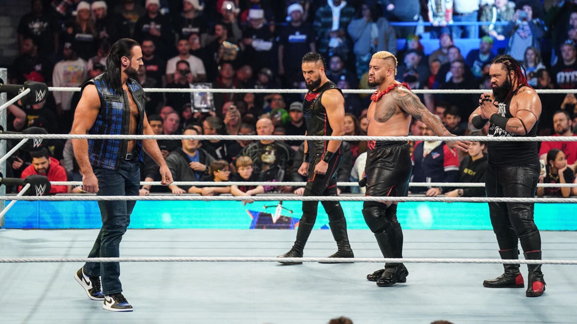 Drew McIntyre returned to SmackDown to confront the Bloodline and send a message. (Image Credit: WWE.com).