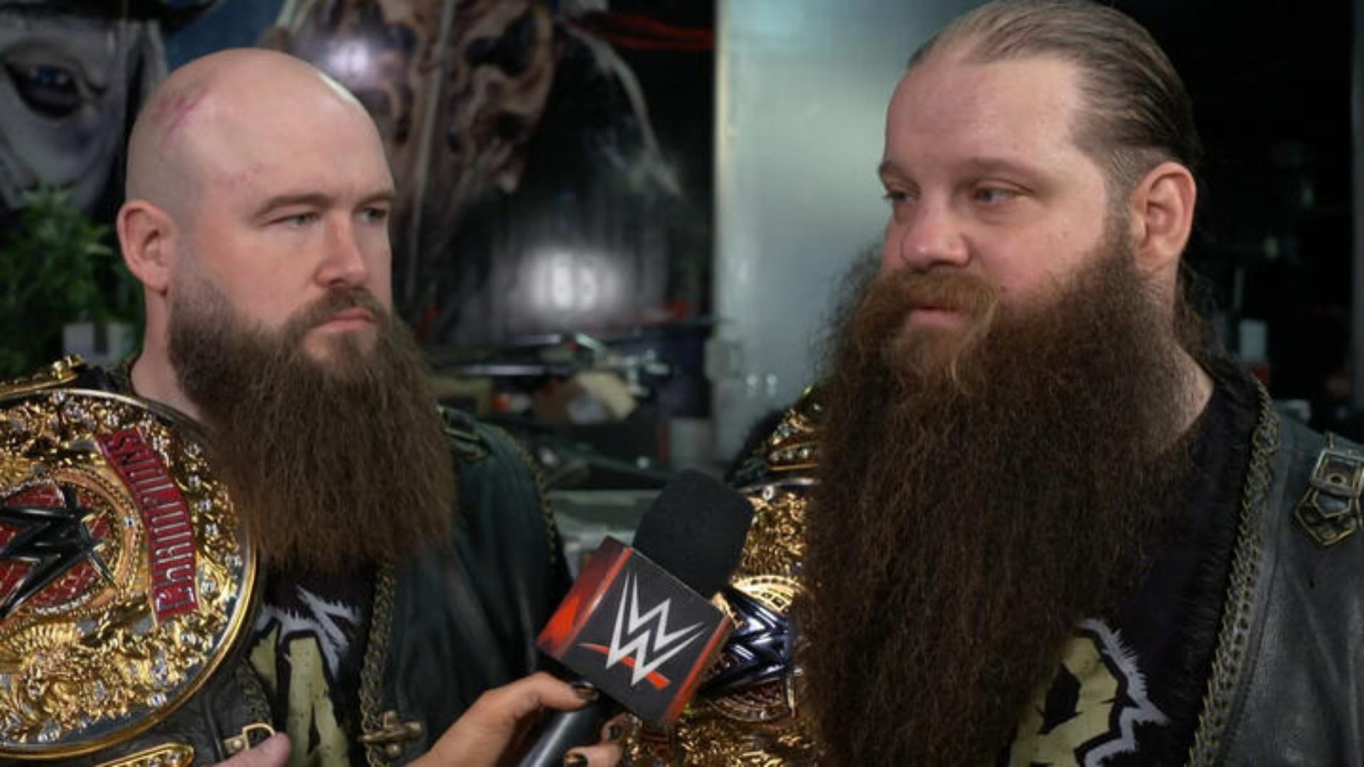 New World Tag Team Champions, The War Raiders! (From left to right: Erik and Ivar) [Photo credit: WWE.com]