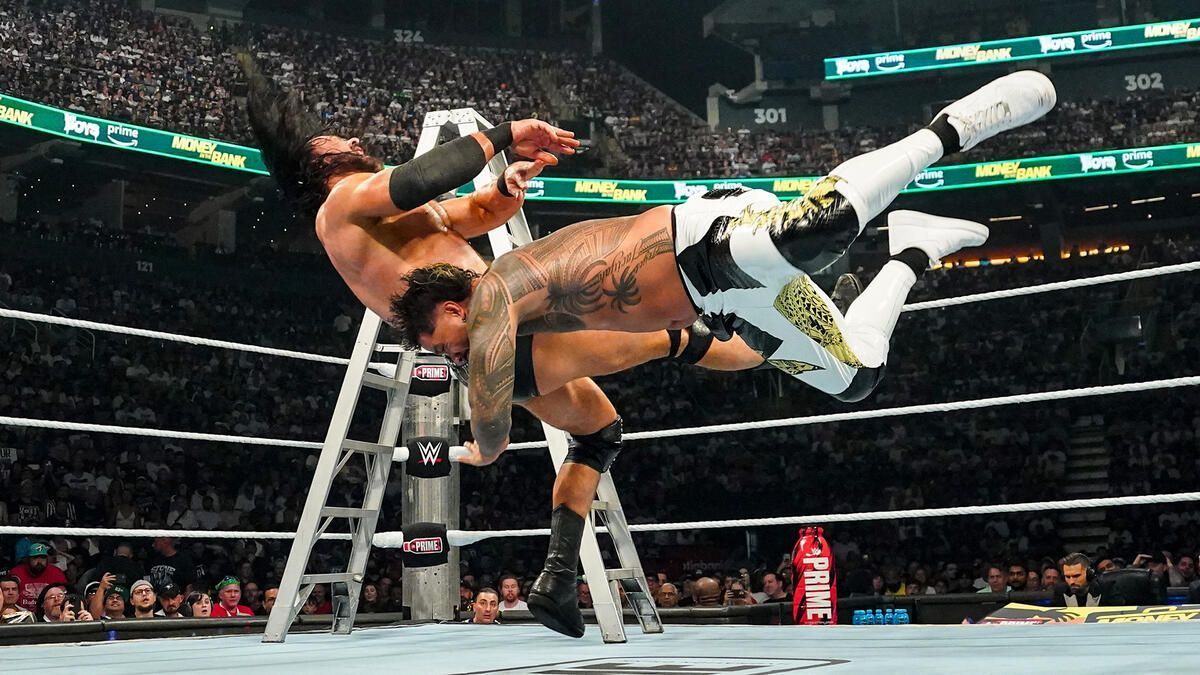 Jey Uso and Drew McIntyre at Money in the Bank (Photo credit: WWE.com)