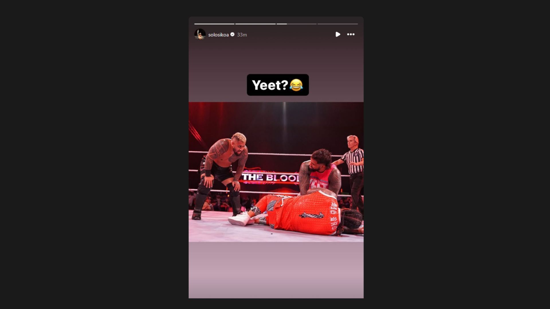 Solo Sikoa taunts The Usos [Image credit: Screenshot of Solo Sikoa&#039;s Instagram story]