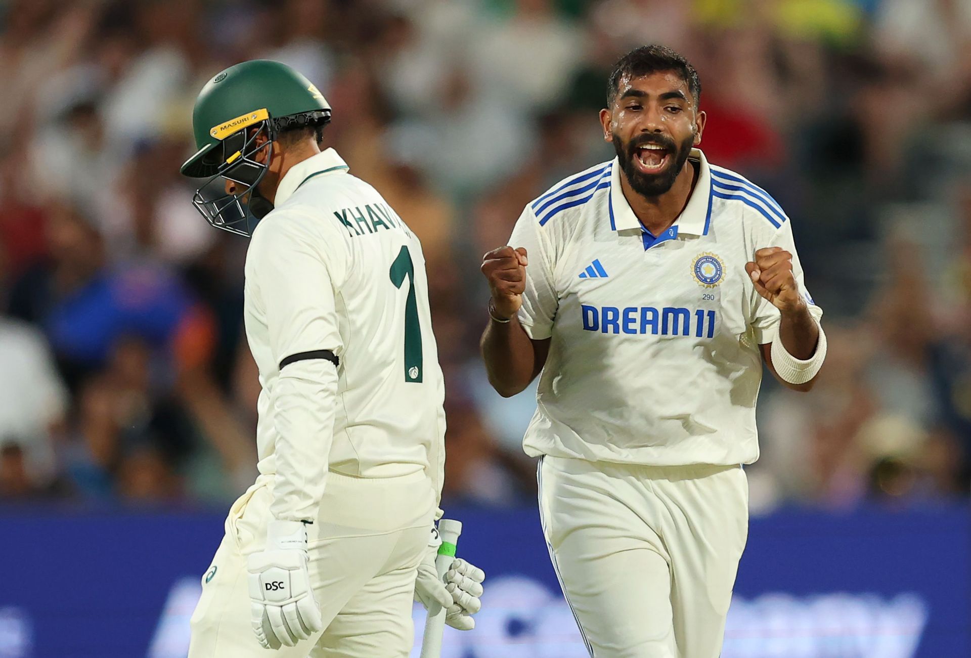 Jasprit Bumrah picked up the only wicket to fall today. [Source: Getty]