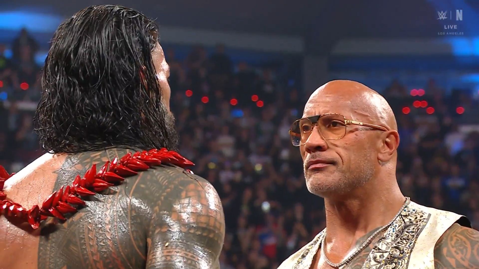 The Rock and Reigns on RAW (via WWE