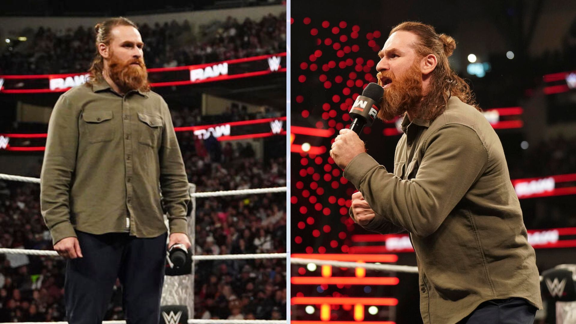 Sami Zayn announced himself for the Royal Rumble match on WWE RAW. [Images Source: WWE.com]