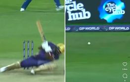 KKR all-rounder hits a ridiculous boundary while trying to duck during ILT20 2025 match [Watch]