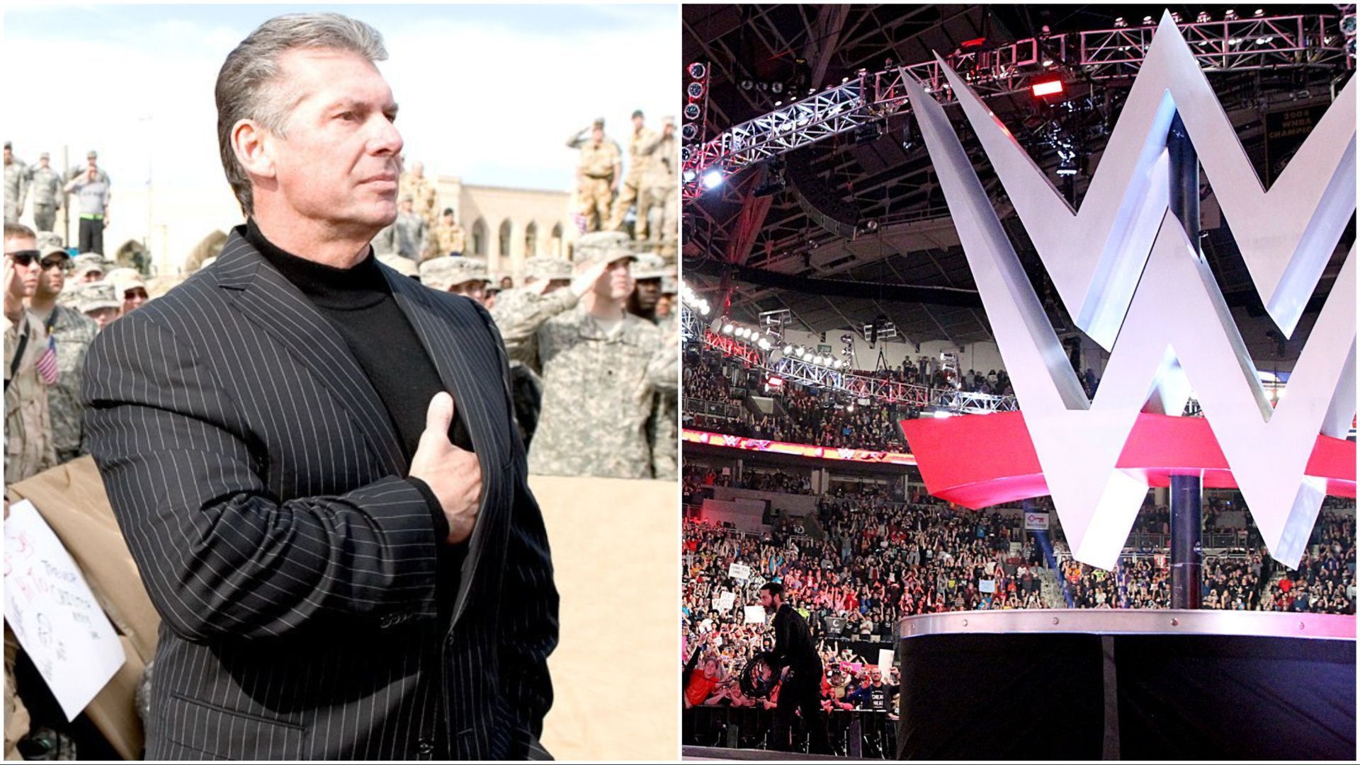 WWE co-founder Vince McMahon, the WWE Universe at RAW