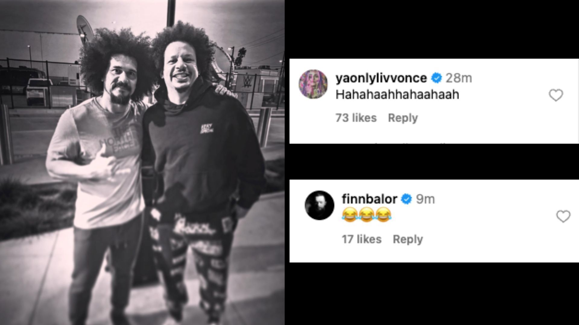 Judgment Day stars react to Carlito&#039;s photo with Eric Andre.