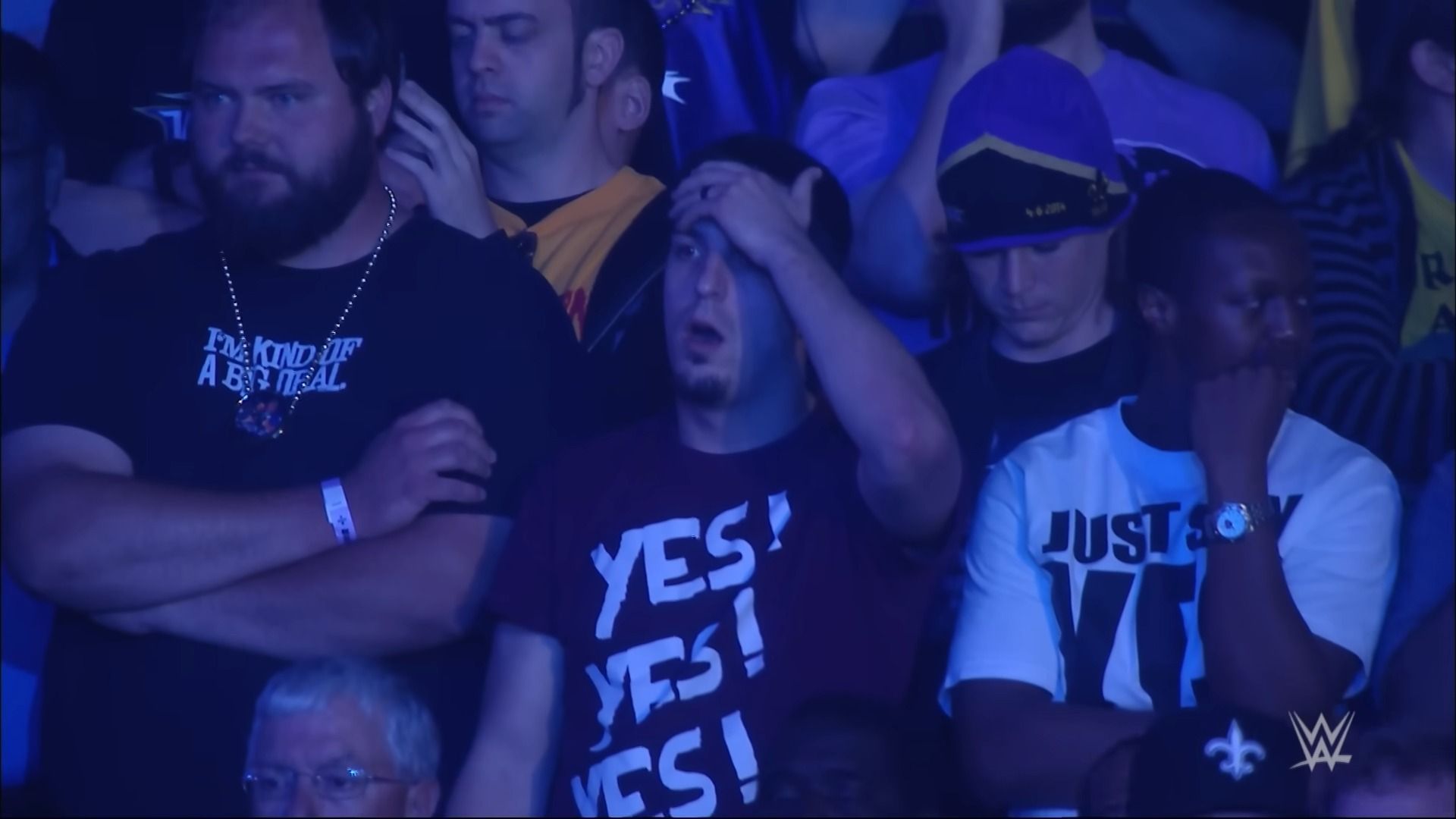 Stunned WWE fans [Image Credit: Screshot via WWE