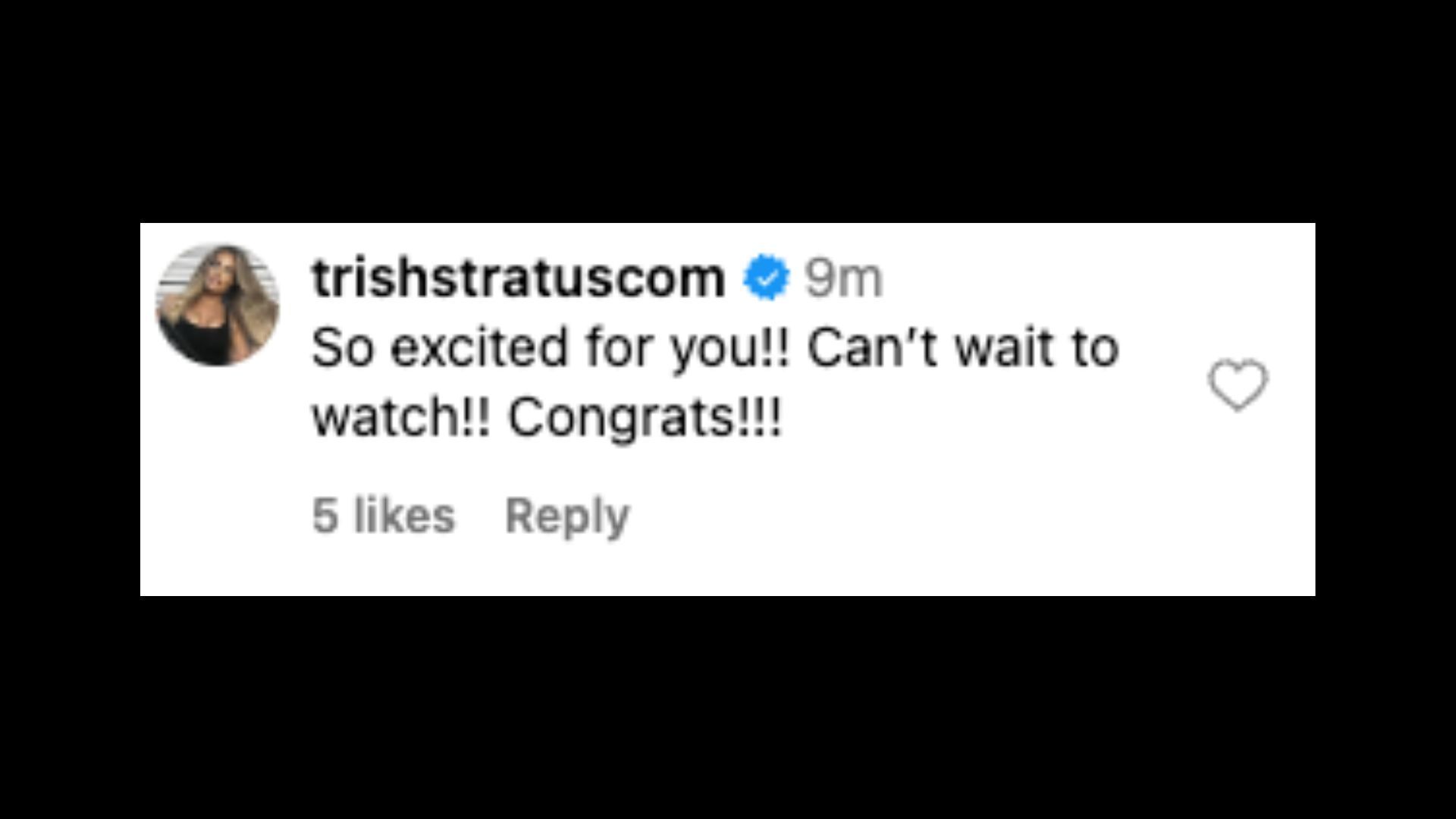 Stratus congratulated James today [Image credit: Screenshot of Stratton&#039;s comment on James&#039; Instagram post]