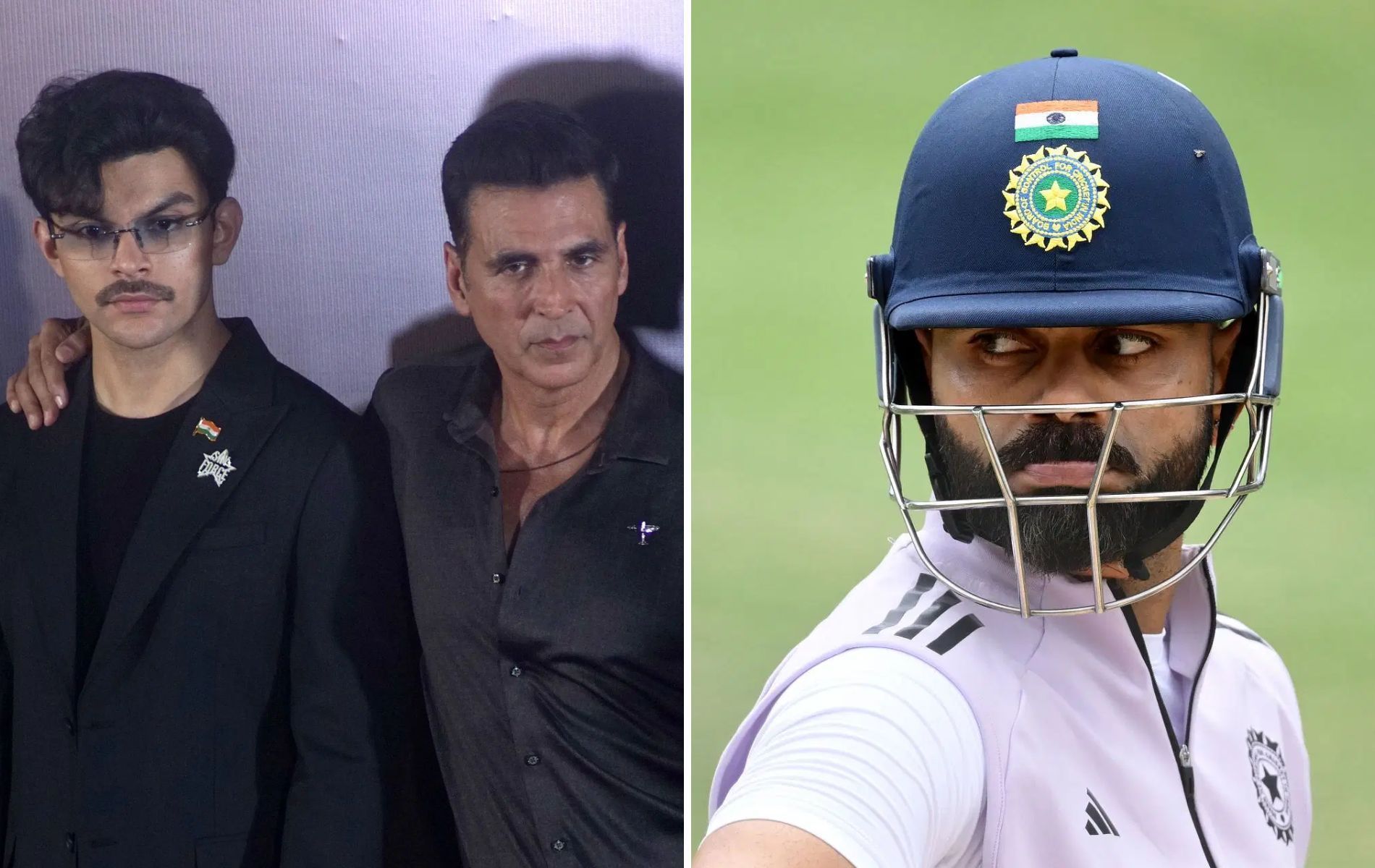 (L to R) Veer Pahariya, Akshay Kumar and Virat Kohli. (Pics: Getty Images). 