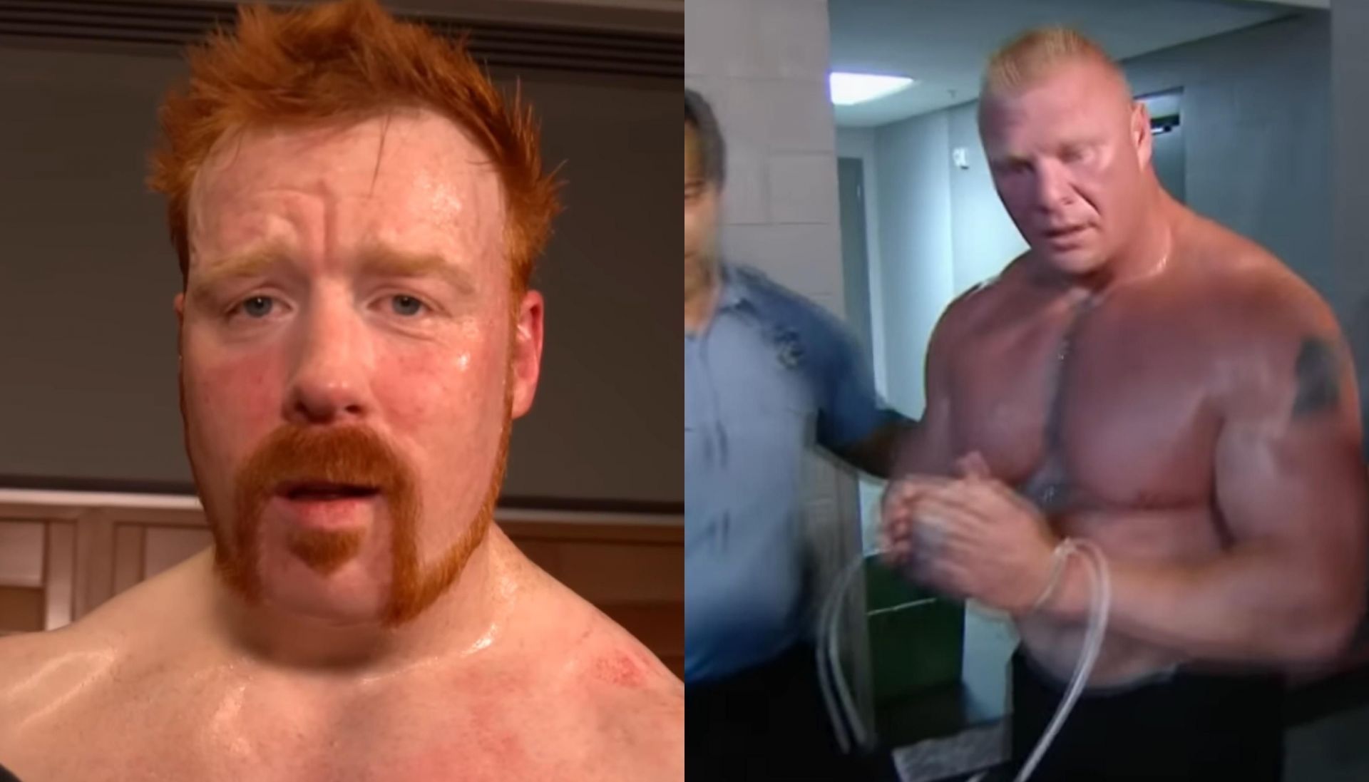 Sheamus (left), Brock Lesnar (right)  [Image Credits: WWE on YouTube]