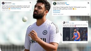 "This version of Chakravarthy is way superior to his 2021 self" - Fans react to mystery spinner's spell in IND vs ENG 1st T20I