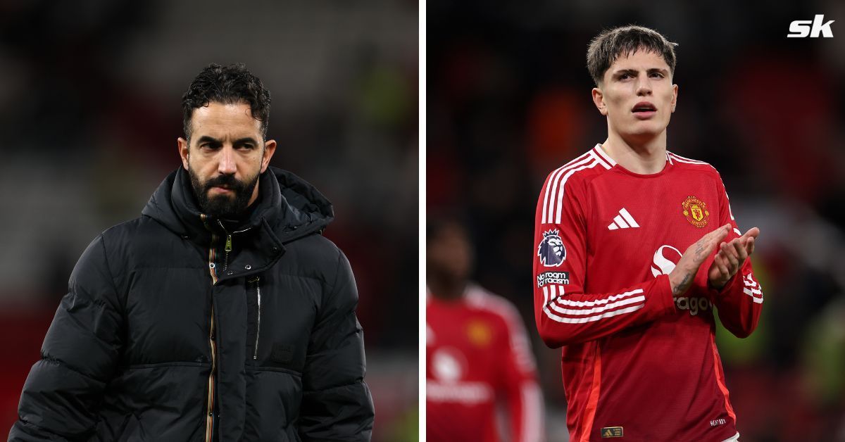 Manchester United head coach Ruben Amorim and Alejandro Garnacho