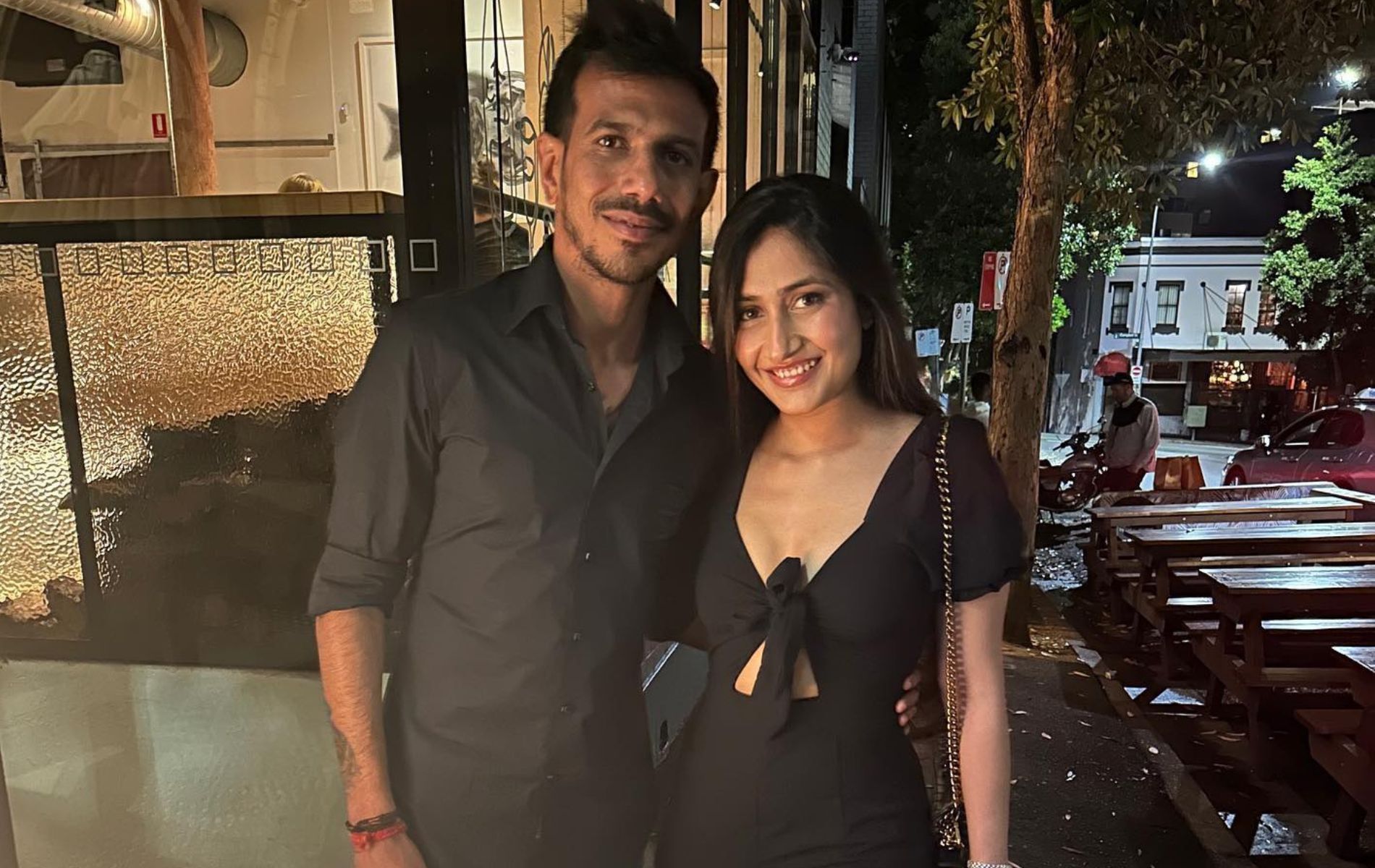 Yuzvendra Chahal (L) with wife Dhanashree Verma (Pic: Instagram)