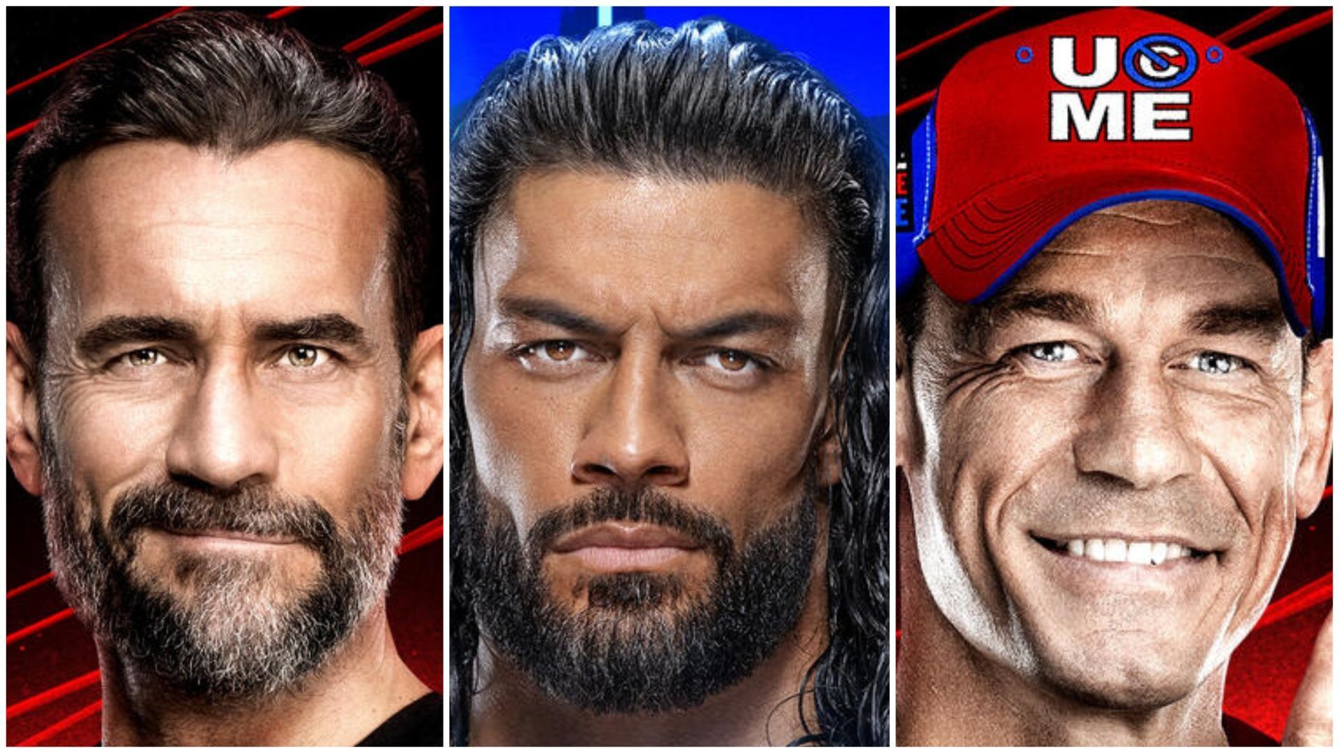 CM Punk, Roman Reigns, and John Cena (Image credits: wwe.com)