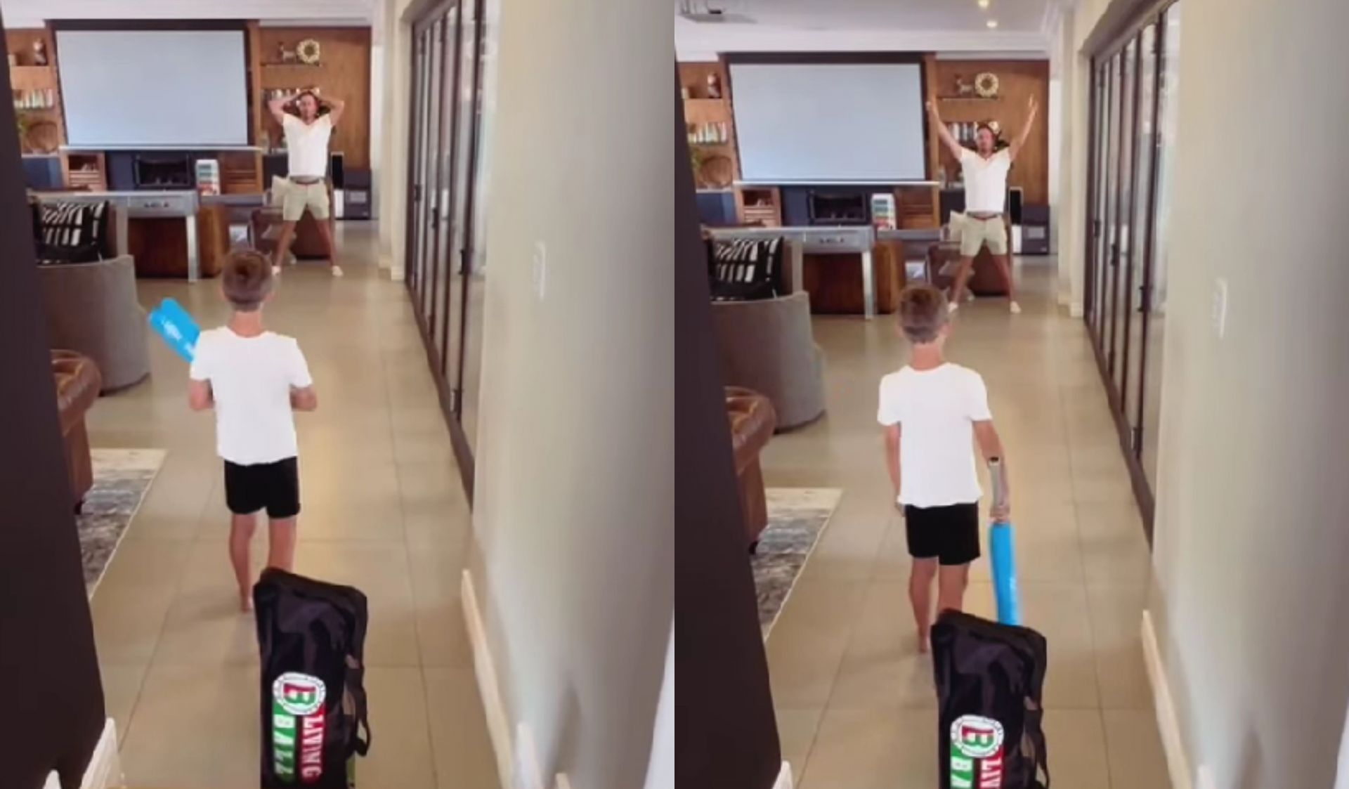 AB de Villiers playing with his son at home. (Images: AB de Villiers/Instagram)